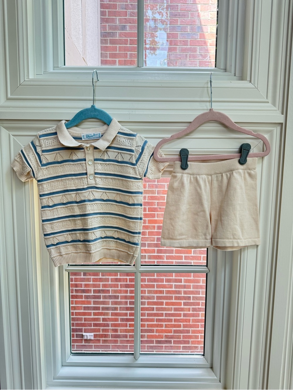 Boys Pointelle Striped Knit Set